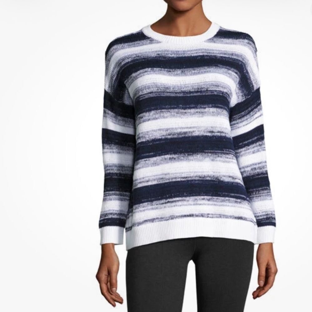 Vince Navy and White Striped Sweater XS